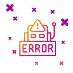 color line error in operation program vector image