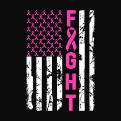Fight Breast Cancer - American Flag Vector Image