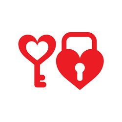 flat web icon on white background key lock heart vector image