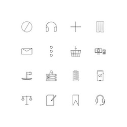 Web applications simple linear icons set outlined vector