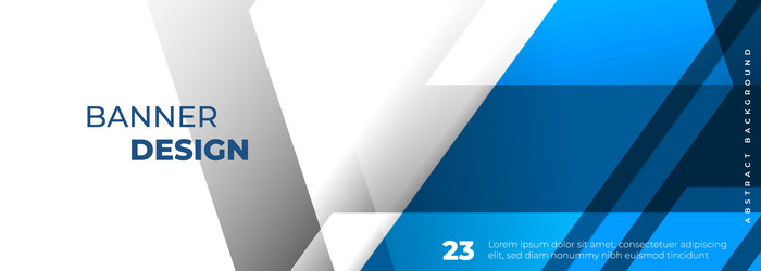 White and blue modern abstract wide banner Vector Image