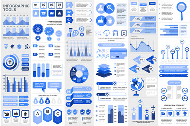 bundle infographic elements data visualization vector image