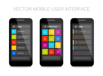 Mobile UI App Layout vector image