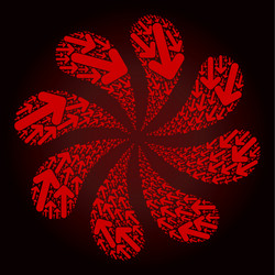 red move inside arrow icon rotation abstract vector image