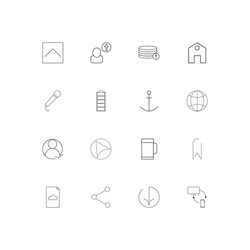 Web applications simple linear icons set outlined vector