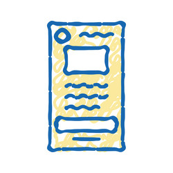 wireframe ux ui design icon doodle vector image