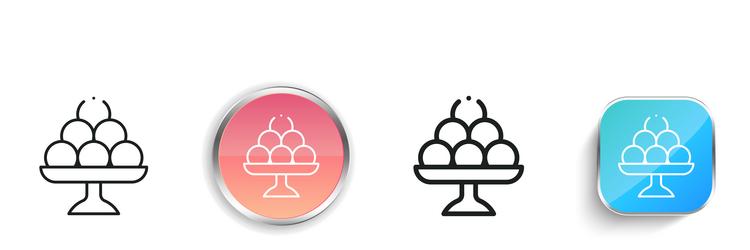 ladoo icon thin linear regular and button style vector image