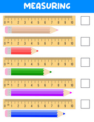 Measuring length with ruler education developing vector