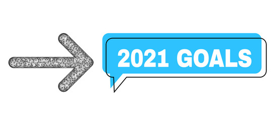 misplaced 2021 goals chat frame and net mesh arrow vector