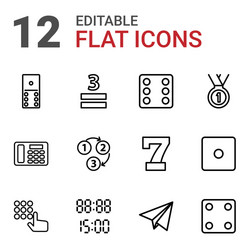 Number icons vector