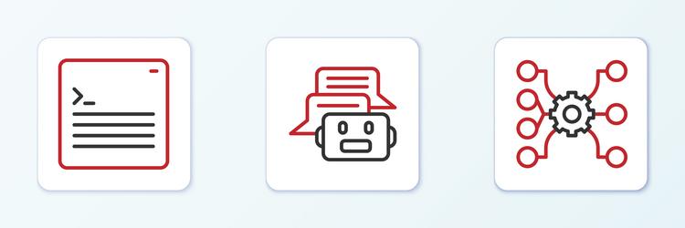 set line neural network web developer programming vector