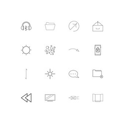 user interface simple linear icons set outlined vector image