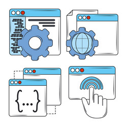 web development digital software coding vector image