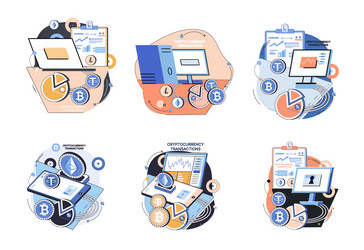 cryptocurrency exchange platform and blockchain vector image