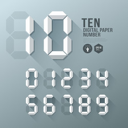 digital number paper and shadow design vector