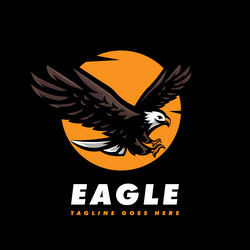 Globe eagle fly gold logo Royalty Free Vector Image
