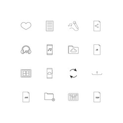 files and folders sign linear thin icons set vector image