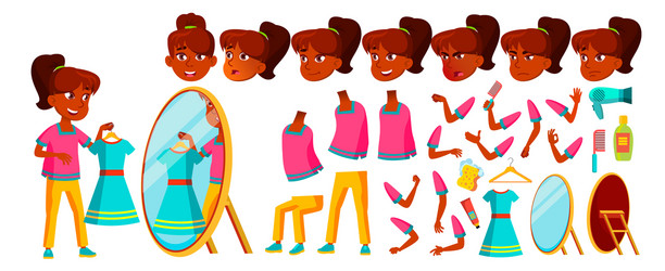 Indian girl kid high school child vector