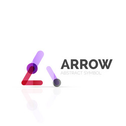 linear arrow abstract logo connected multicolored vector image