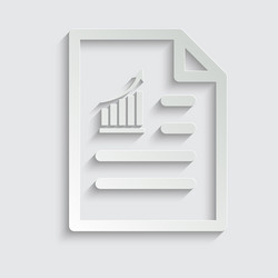 Paper document icon with chart or graph vector