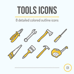 Repair tools icon set Royalty Free Vector Image