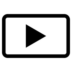 video player button rectangular play icon vector image