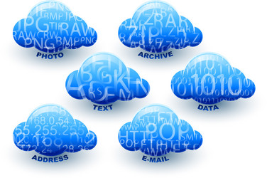 Cloud computing storage data information icon set vector