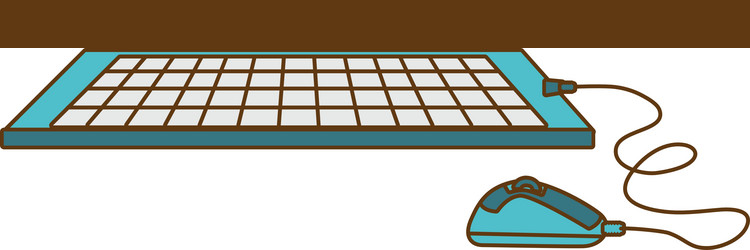 computer keyboard mouse icon vector