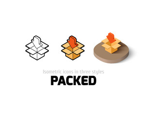 packed icon in different style vector