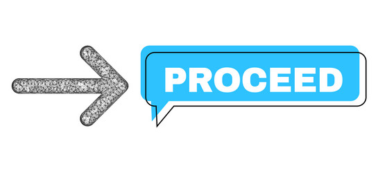 shifted proceed conversation bubble and net mesh vector image