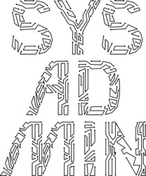 Sysadmin system administrator letters chips vector