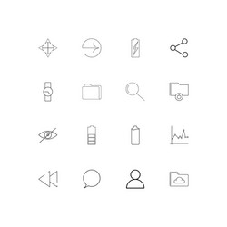user interface simple linear icons set outlined vector image