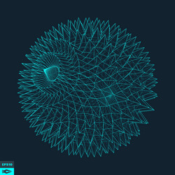 3d sphere with prickles abstract geometric object vector