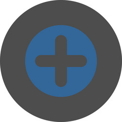 Create flat cobalt and gray colors round button vector