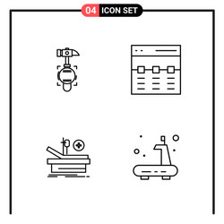 set 4 line style icons for web and mobile vector image