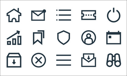 User interface line icons linear set quality vector