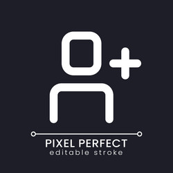 Add user pixel perfect white linear ui icon vector