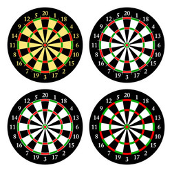 Darts set of targets for playing vector