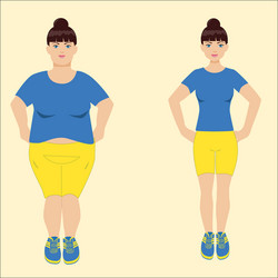 Fat and slim woman vector