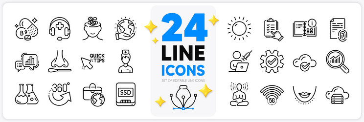 icons set of checklist graph chart and cloud vector image
