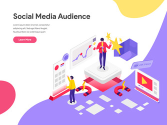 landing page template reach social media vector