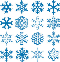 snowflake icon background set blue color vector image
