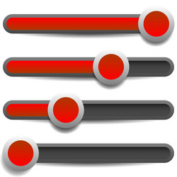 adjuster slider tuner fader bars with levers knobs vector image