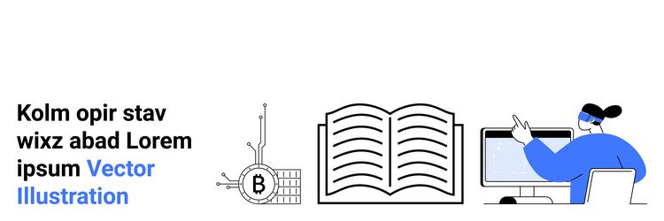 effective learning and blockchain technology vector image
