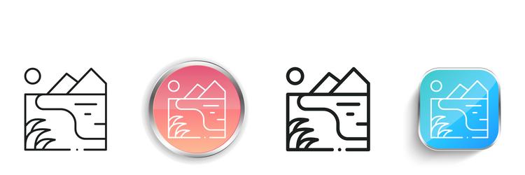 lake icon thin linear regular and button style vector image