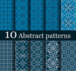 set of 10 seamless abstract patterns vector image