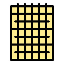 yellow notepad with spiral binding showing blank vector image
