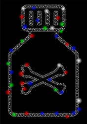 Bright mesh 2d poison vial with flare spots vector