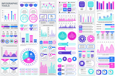 bundle infographic elements data visualization vector