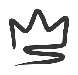 doodle king queen crown hand drawn logo black set